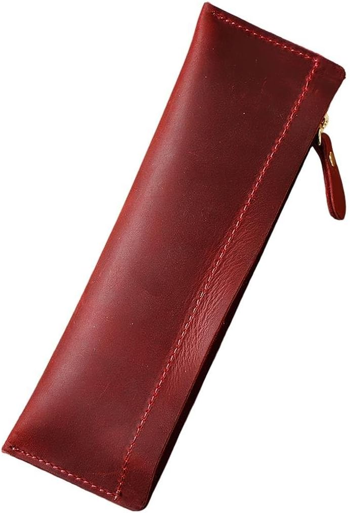 Amazon.co.jp: BLAMONDAY ペンケース 本革 190mm×60mm ファスナー付き